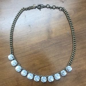 J Crew Factory Round Stone and Gold Necklace